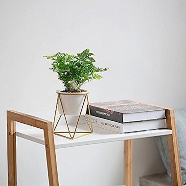 Mkono Ceramic Planter With Metal Stand.